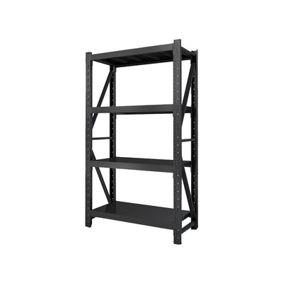 Prateleiras personalizadas de carga pesada 300 kg Garagem de camada Negro 4 Níveis Armazenamento de armazenamento Metal empilhamento Prateleira rack unidade para armazém